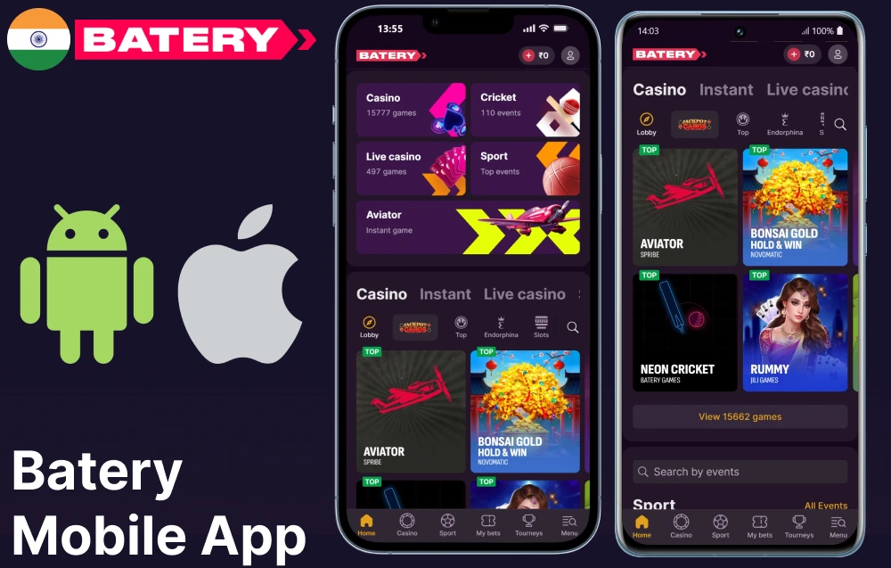 Download the Batery Mobile App for Android (APK) and iOS (PWA)